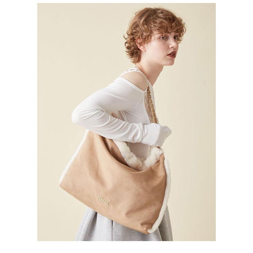 [FURFUR]マテリアル巾着バッグ 未使用新品 CML FURFUR（ファーファー） 新作10%OFF バッグ 25秋冬 マテリアル巾着