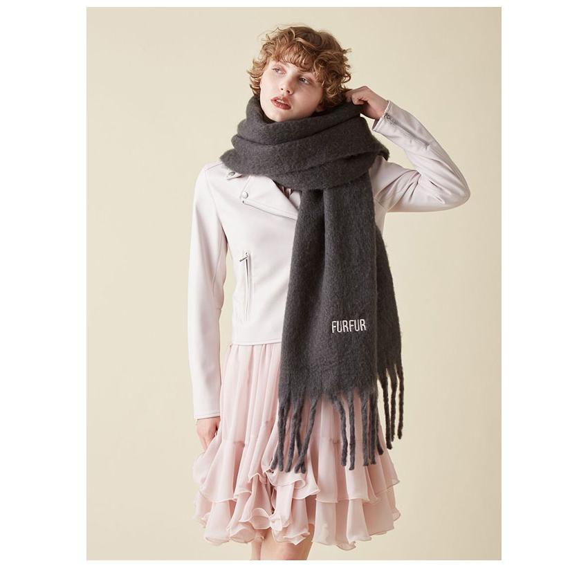 FURFUR（ファーファー） SALE20%OFF 小物 25秋冬 ロゴ刺繍フリンジ