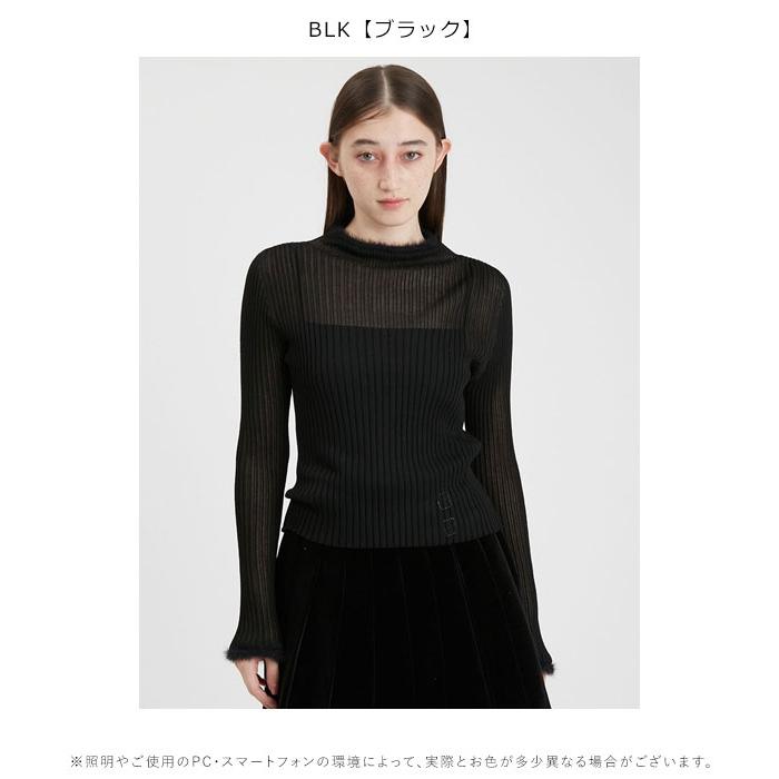 試着のみ❣️黒ファー袖のニットトップス 試着のみ❣️黒ファー袖のニットトップス