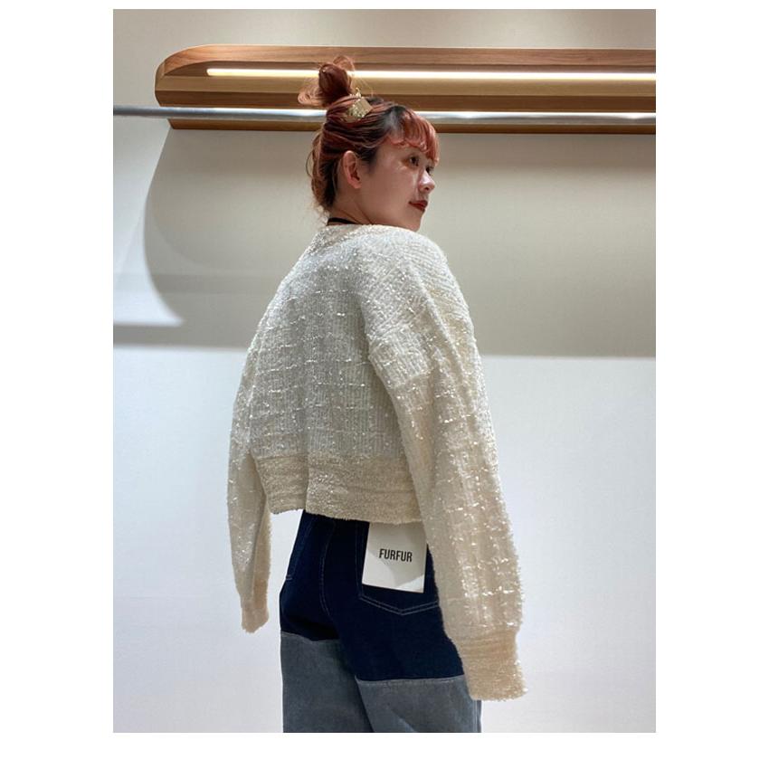 【新品タグ付き】FURFUR キャットボタンツイードカーディガン レッド FURFUR SALE40%OFF ファーファー トップス 25春夏 キャット