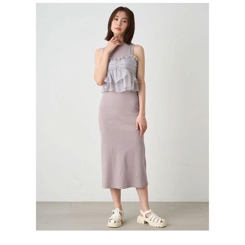 即納】 SALE スナイデル SNIDEL ドレス 24春夏 シアービスチェ 