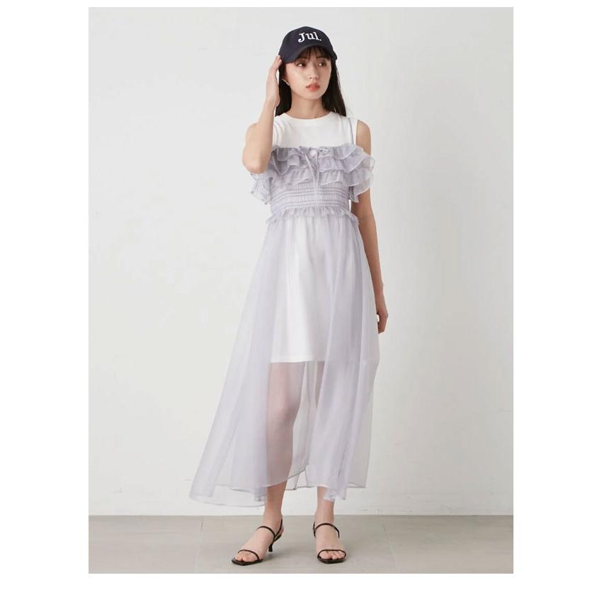 SNIDEL SALE50%OFF スナイデル ドレス 24春夏 シアーレイヤード SNIDEL SALE50%OFF スナイデル ドレス 24春夏 シアーレイヤード