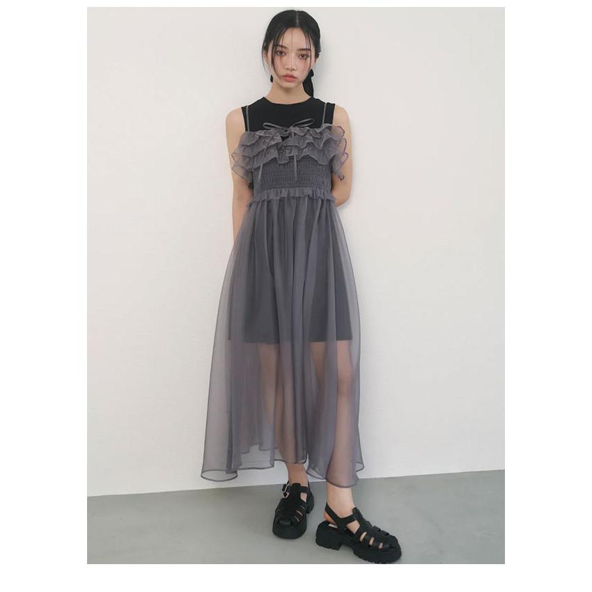 SNIDEL SALE50%OFF スナイデル ドレス 24春夏 シアーレイヤード SNIDEL SALE50%OFF スナイデル ドレス 24春夏 シアーレイヤード