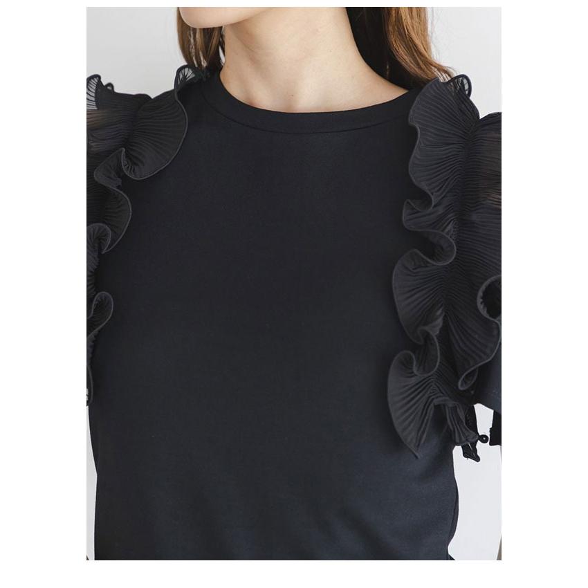 SNIDEL 新作10%OFF スナイデル トップス 25秋冬 プリーツフリル