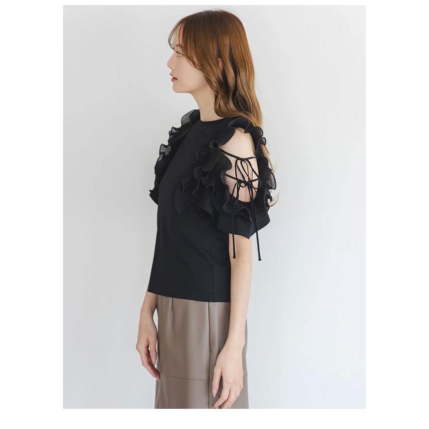 スナイデル SNIDEL プリーツフリルカットプルオーバー swct254128 レディース トップス カットソー 半袖 デイリー デート 上品 華やか 2025秋 SNIDEL（スナイデル） SALE40%OFF トップス 25秋冬 プリーツフリル