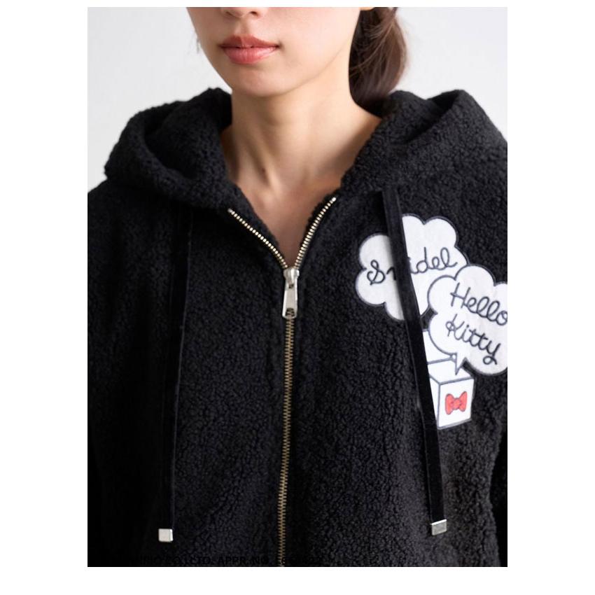 【新品未使用】SNIDEL×ハローキティ♡プレミアムパーカー ブラック HELLO KITTY】プレミアムパーカー(パーカー)｜トップス｜SNIDEL