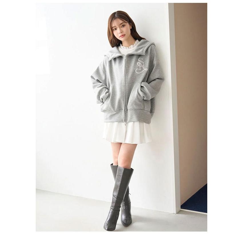 snidel 2025 AW グレーパーカー スナイデル SNIDEL トップス 25秋冬 エンブレムボンディングパーカー 1