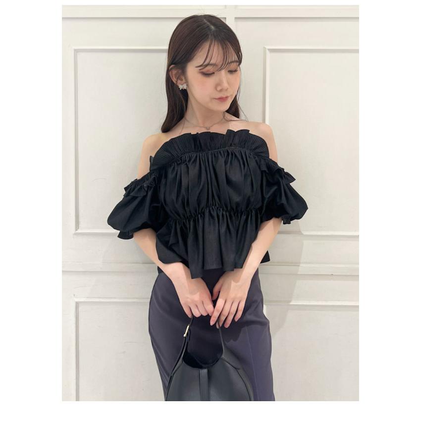SNIDEL SALE50%OFF スナイデル トップス 24秋冬 デニムギャザー SNIDEL SALE50%OFF スナイデル トップス 24秋冬 デニムギャザー