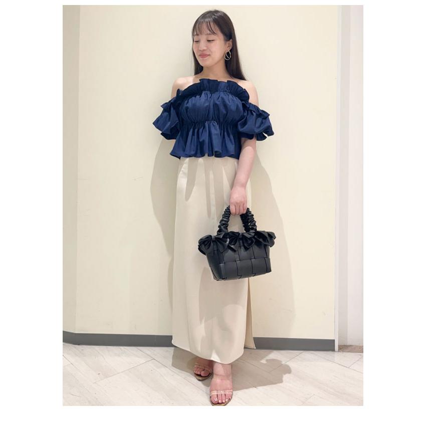 SNIDEL SALE50%OFF スナイデル トップス 24秋冬 デニムギャザー SNIDEL SALE50%OFF スナイデル トップス 24秋冬 デニムギャザー