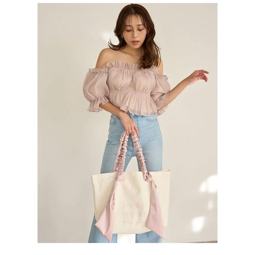 SNIDEL 新作10%OFF スナイデル トップス 25春夏 ギャザー SNIDEL 新作10%OFF スナイデル トップス 25春夏 ギャザー