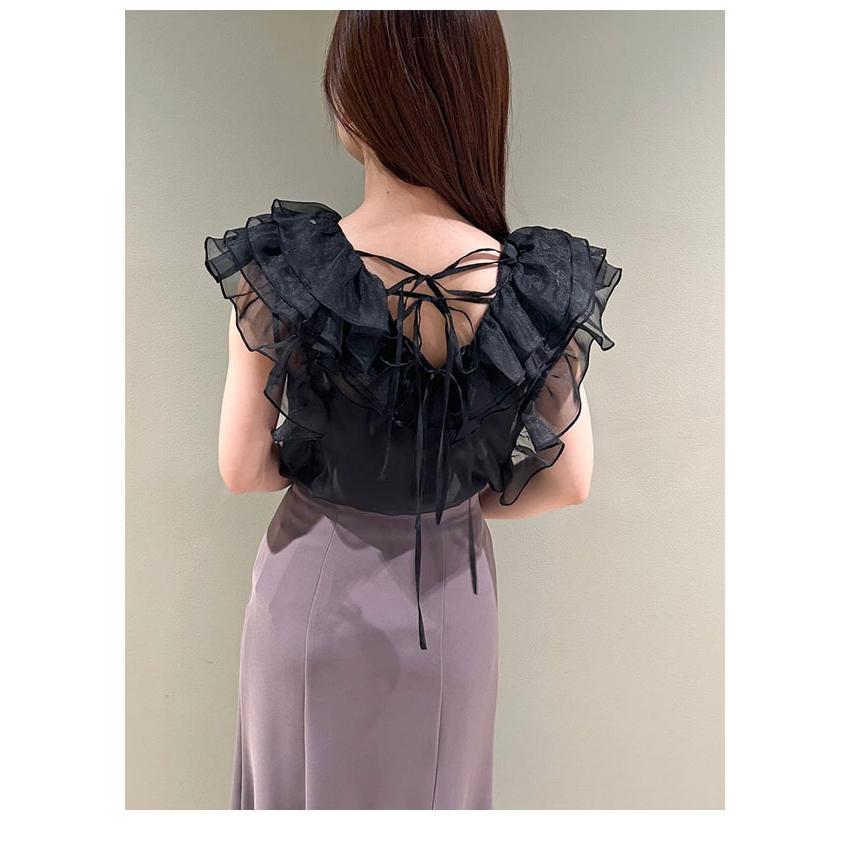 SNIDEL 新作10%OFF スナイデル トップス 25春夏 ノースリフリル SNIDEL 新作10%OFF スナイデル トップス 25春夏 ノースリフリル