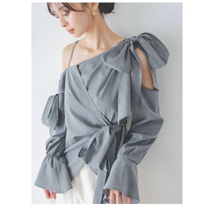 SNIDEL（スナイデル） 新作10%OFF トップス リボンデザインブラウス