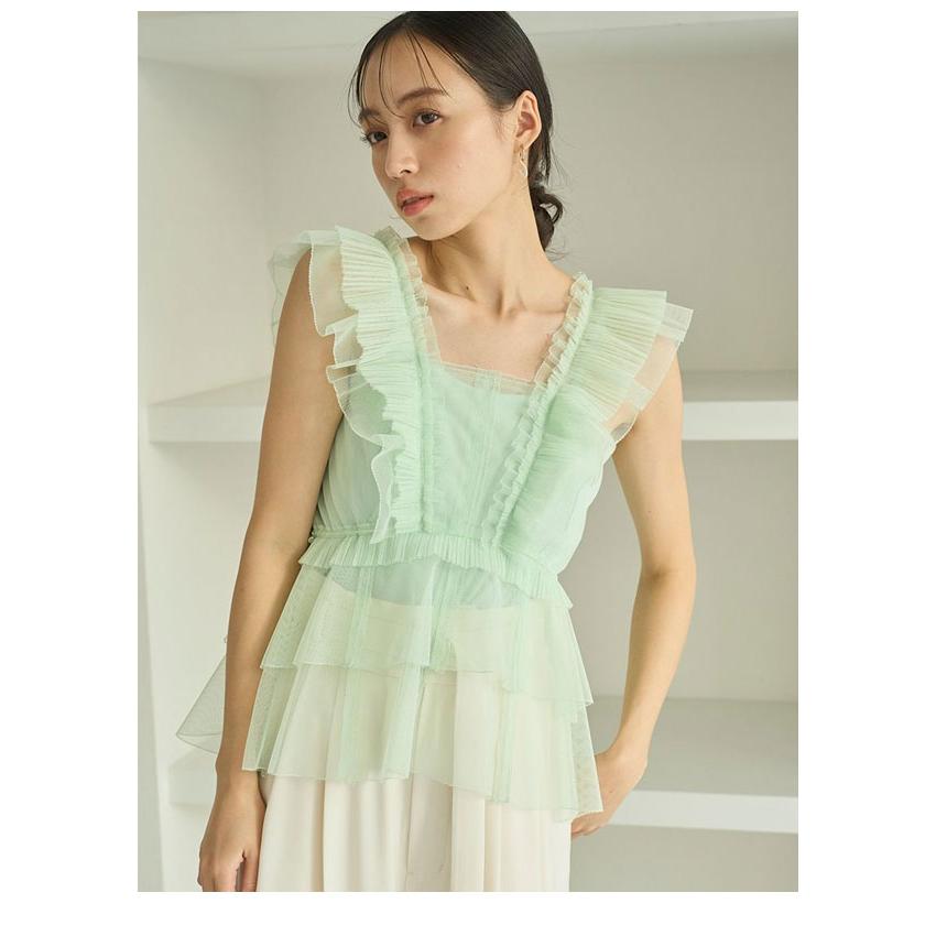 SNIDEL（スナイデル） トップス 26春夏 Sustainableチュールペプラム