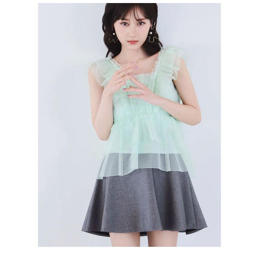 snidel ペプラムチュール刺繍TOPS ブラウス SNIDEL（スナイデル） トップス 26春夏 Sustainableチュールペプラム