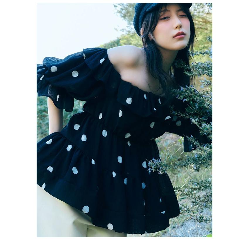 snidelシフォンオフショルトップス SNIDEL（スナイデル） SALE50%OFF オフショルフリルブラウス