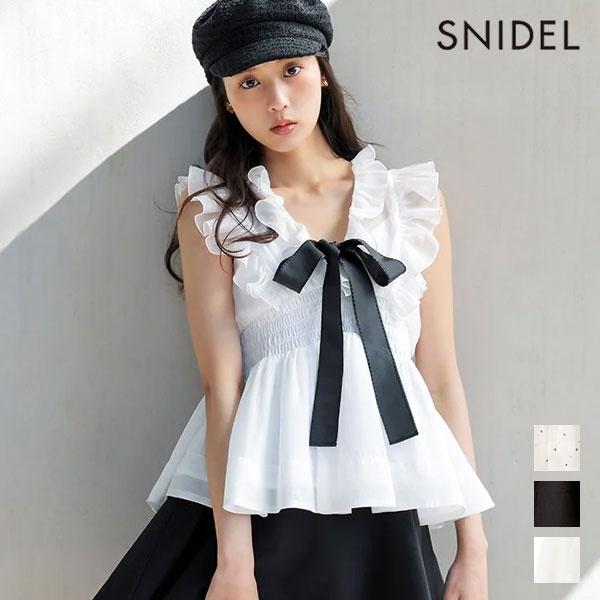 SNIDEL（スナイデル） 再入荷 トップス 26春夏 シアーペプラムリボン