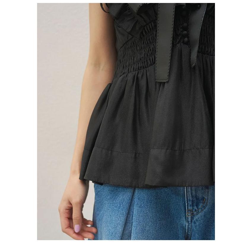 SNIDEL（スナイデル） 再入荷 トップス 26春夏 シアーペプラムリボン