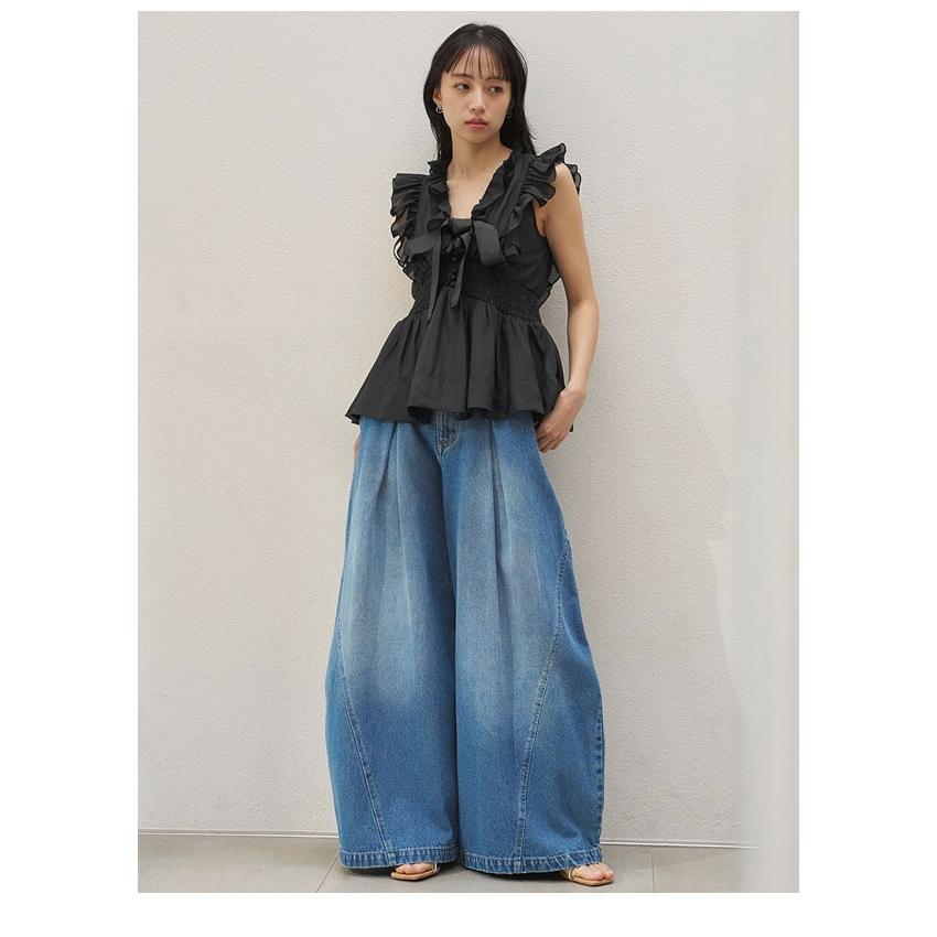 SNIDEL（スナイデル） 再入荷 トップス 26春夏 シアーペプラムリボン