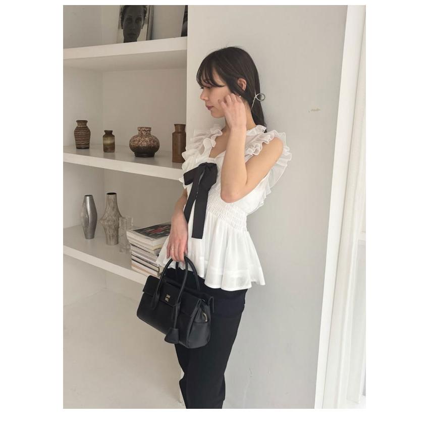 新品ｓｎｉｄｅｌ♡リボン付きトップス SNIDEL（スナイデル） トップス 26春夏 シアーペプラムリボンブラウス