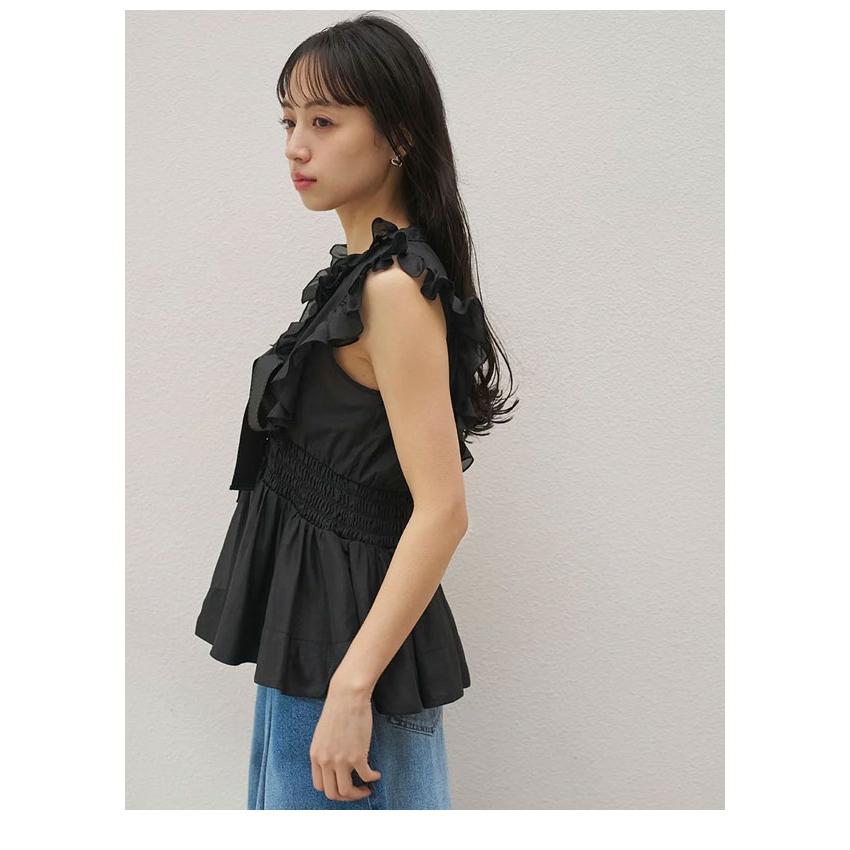 SNIDEL（スナイデル） トップス 26春夏 シアーペプラムリボンブラウス
