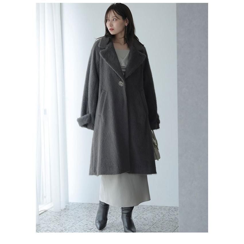 スナイデルシャギーコクーンコートブローチ付き SNIDEL（スナイデル） SALE30%OFF アウター 25秋冬 ブローチ付き