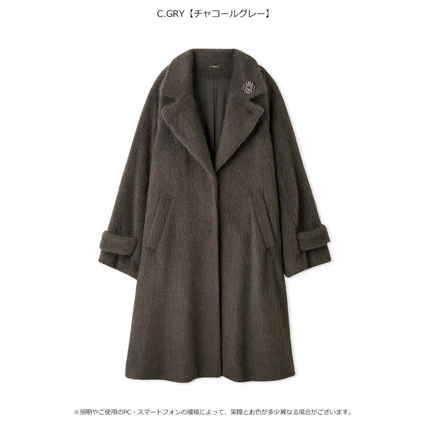 スナイデル SNIDEL ブローチ付き シャギー コクーン ロングコート ブローチ付きシャギーロングコート(コート)｜アウター｜SNIDEL