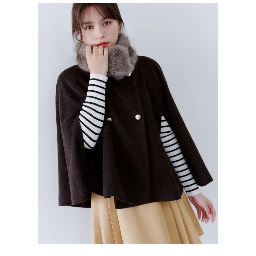 SNIDEL（スナイデル） アウター 26秋冬 ショートケープコート ファー