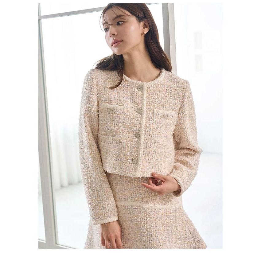 新品タグつきスナイデルツイードジャケット　ピンク　1サイズ SNIDEL スナイデル ツイードジャケット PNK ピンク サイズ0 SNIDEL