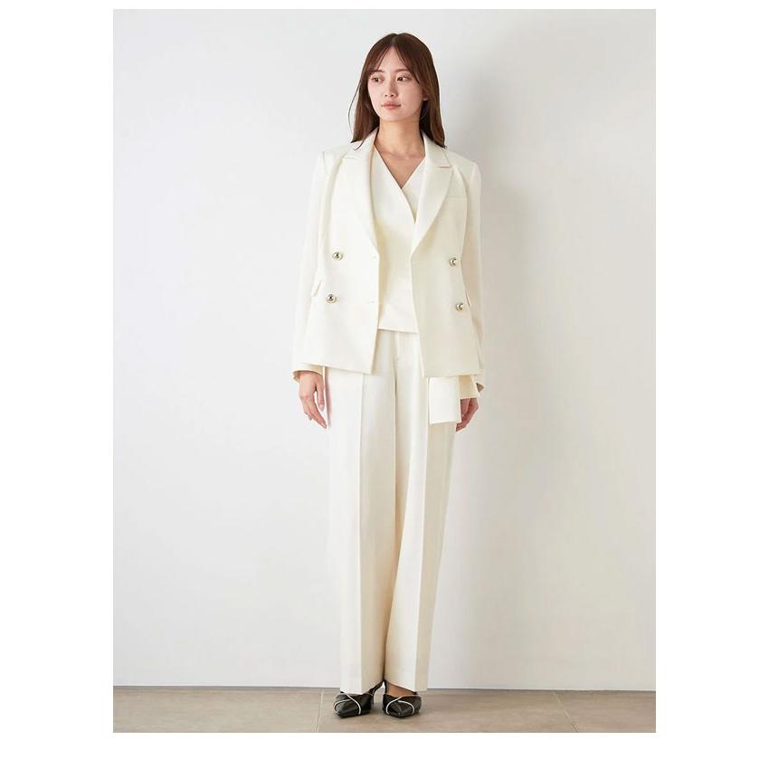 SNIDEL ホワイト ダブルブレストコート SNIDEL（スナイデル） 新作10%OFF アウター 26春夏 Sustainableダブル