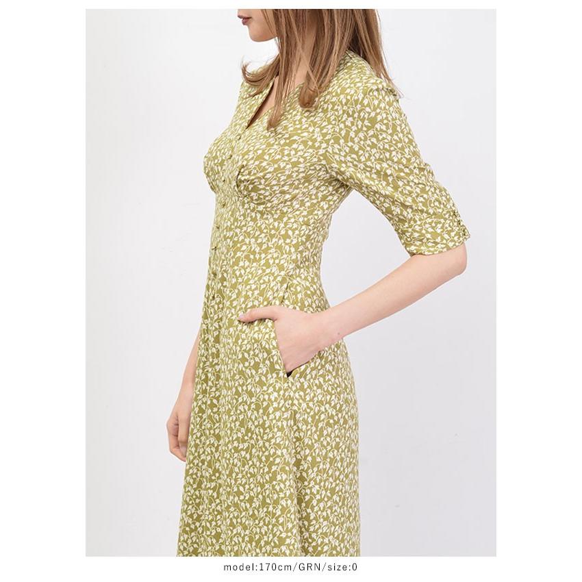 スナイデル Snidel 19秋冬 バリエーションプリントワンピース レディース ワンピース ロング丈 マキシ丈 五分袖 ボタニカル柄 変形ドット柄 ドット グリーン Swfo バッグ ワンピースのダブルハート 通販 Yahoo ショッピング