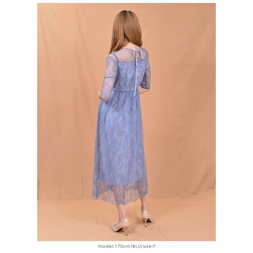 スナイデル Snidel 春夏 スカラレースロングドレス レディース ワンピース ドレス レース 透け感 ロング フェミニン シアー ヘルシー バックリボン Swfo1146 バッグ ワンピースのダブルハート 通販 Yahoo ショッピング