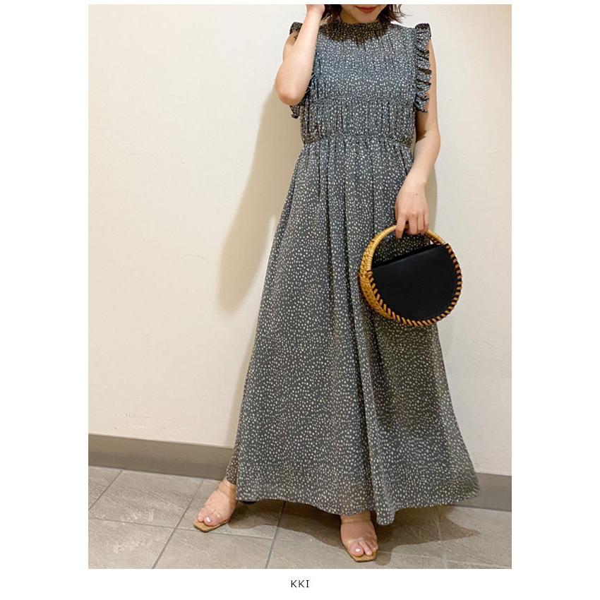 Sale スナイデル Snidel 春夏 シャーリングドットワンピース レディース ワンピース ロング丈 フレア フリル シフォン 透け感 ノースリーブ ドットワンピ Swfo3137 バッグ ワンピースのダブルハート 通販 Yahoo ショッピング