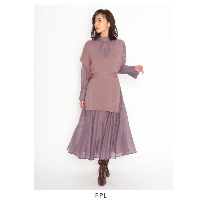 即納 スナイデル Snidel 冬アイテム ベストセットシアーワンピース レディース ワンピース ロング丈 ニットベスト レイヤード シアー シンプル 透け感 Swfo5028 バッグ ワンピースのダブルハート 通販 Yahoo ショッピング