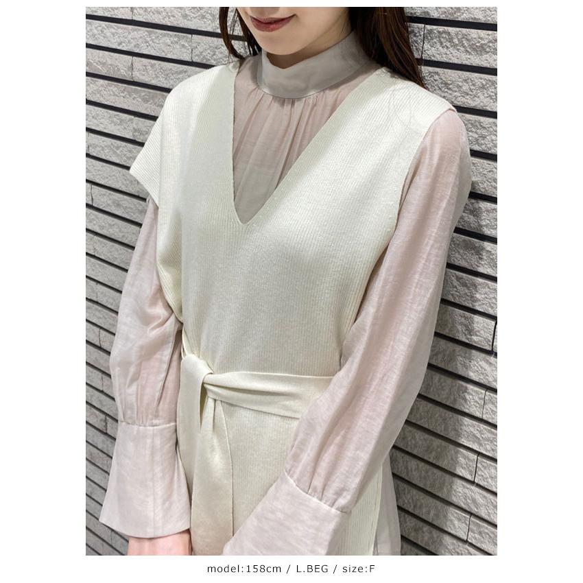 即納 スナイデル Snidel 冬アイテム ベストセットシアーワンピース レディース ワンピース ロング丈 ニットベスト レイヤード シアー シンプル 透け感 Swfo5028 バッグ ワンピースのダブルハート 通販 Yahoo ショッピング
