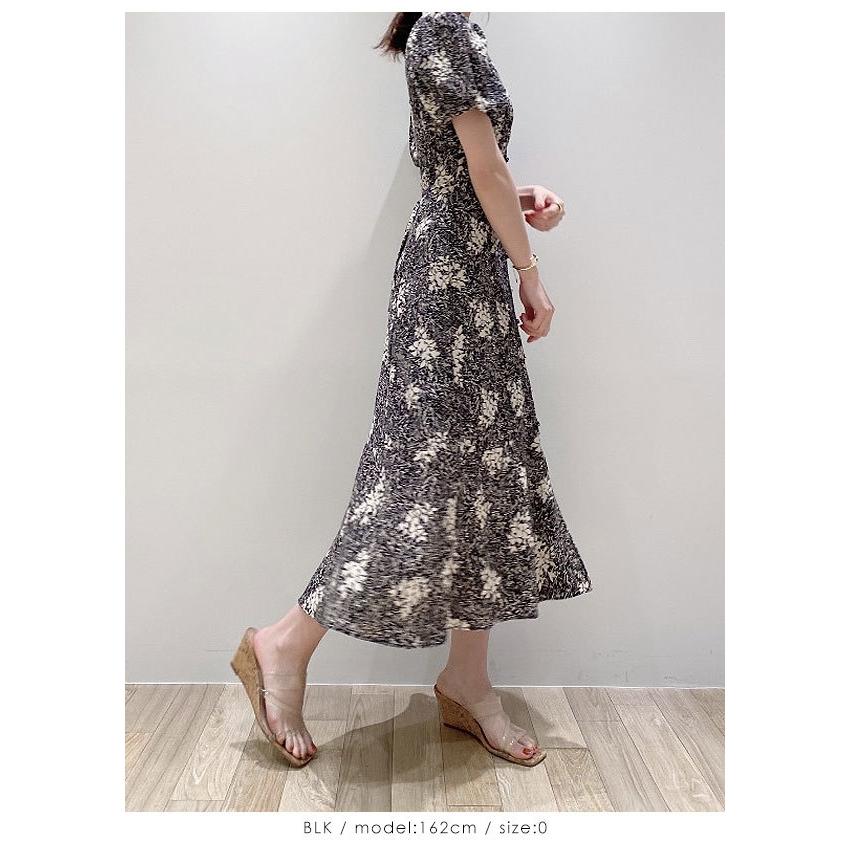 スナイデル ワンピース 21春夏 2nd フロントボタンプリントナローワンピース レディース ワンピース ロング丈 フレア 半袖 総柄 花柄 フラワー パフスリーブ Swfo2107 バッグ ワンピースのダブルハート 通販 Yahoo ショッピング