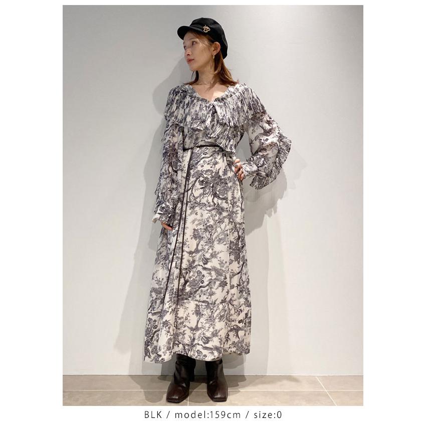 SALE スナイデル SNIDEL 22aw2nd ベルト付きプリーツフリルワンピース