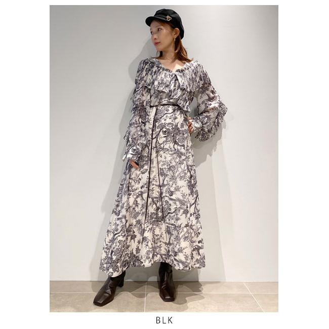 SALE スナイデル SNIDEL 22aw2nd ベルト付きプリーツフリルワンピース