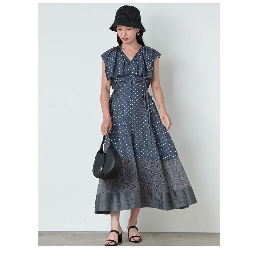 SNIDEL SALE50%OFF スナイデル ワンピース 24春夏 プリントラッフル 