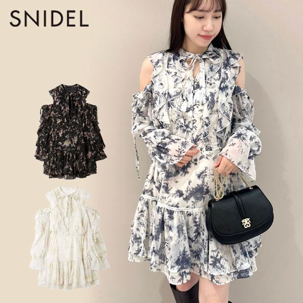 スナイデル　プリントフリルミニワンピース snidel swfo245053 SNIDEL（スナイデル） SALE50%OFF ワンピース 24秋冬 プリント
