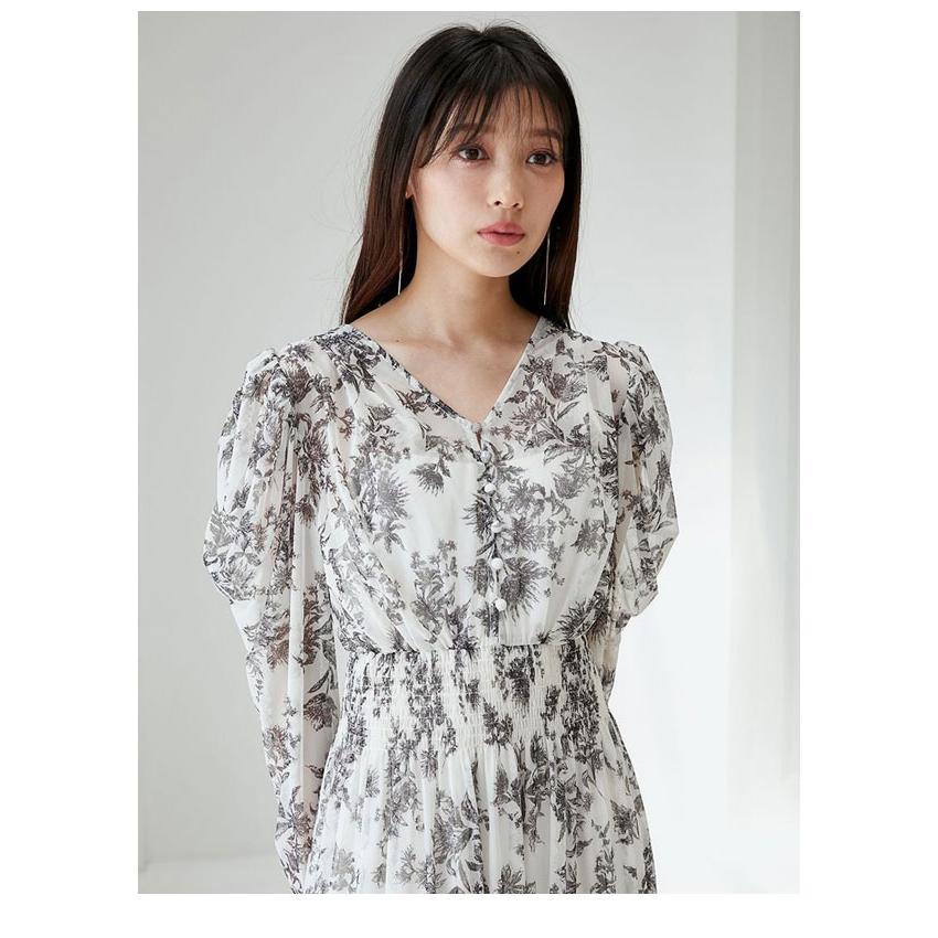 SNIDEL  花柄ラップドレス 長袖 SNIDEL HOME 花柄ラップドレス 長袖 SNIDEL HOME 花柄ラップ