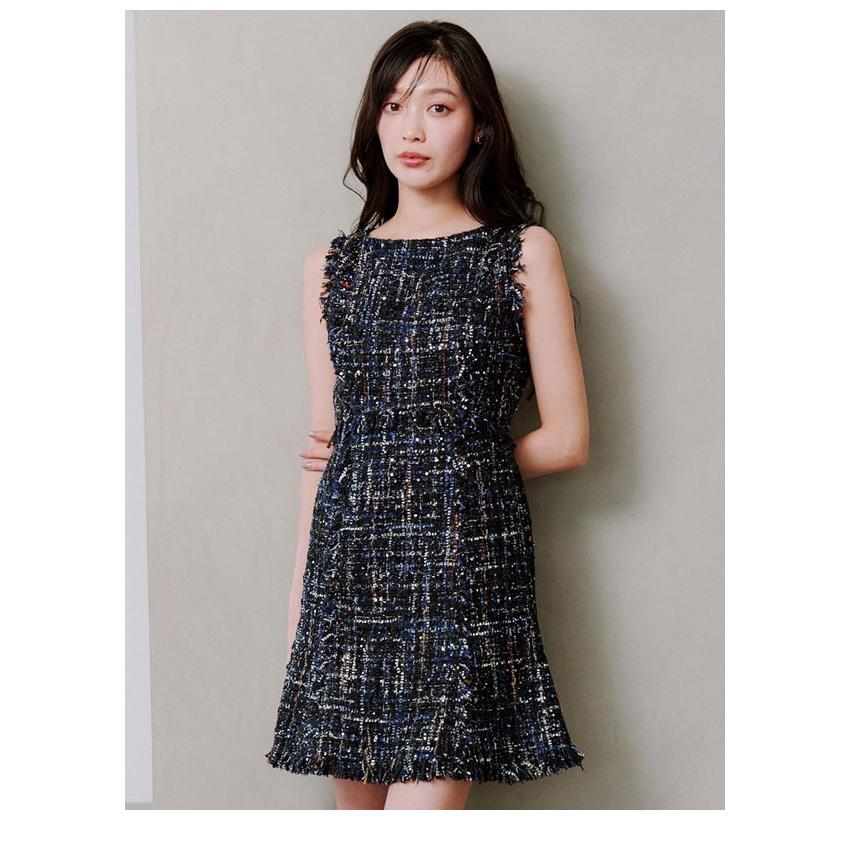 SNIDEL 新作10%OFF スナイデル ワンピース 25秋冬 ツイードミニ