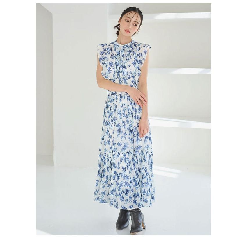 スナイデル SNIDEL ワンピース 26春夏 Sustainableフリルワンピース 長袖 ロング丈 ノースリーブ プリント swfo261069 | SNIDEL | 12