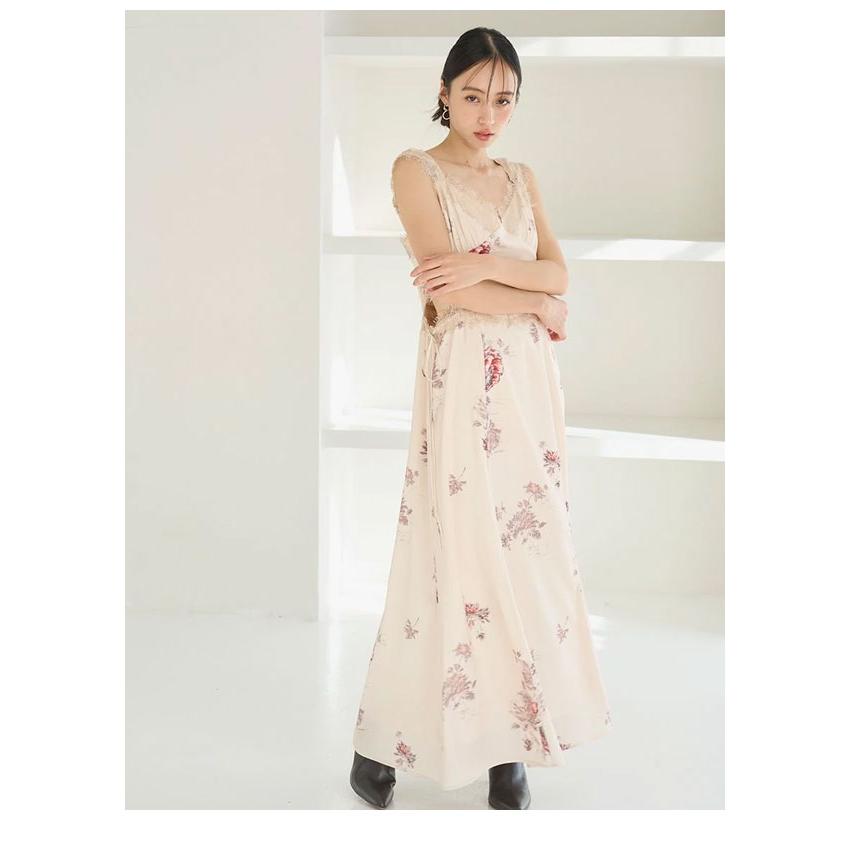 スナイデル SNIDEL キャミソールワンピース レース パール SNIDEL（スナイデル） ワンピース 26春夏 レーストリムプリントキャミ