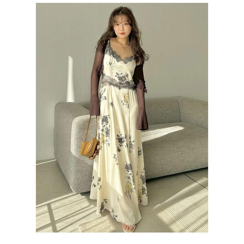 スナイデル snidel キャミ レース ワンピース SNIDEL（スナイデル） ワンピース 26春夏 レーストリムプリントキャミ