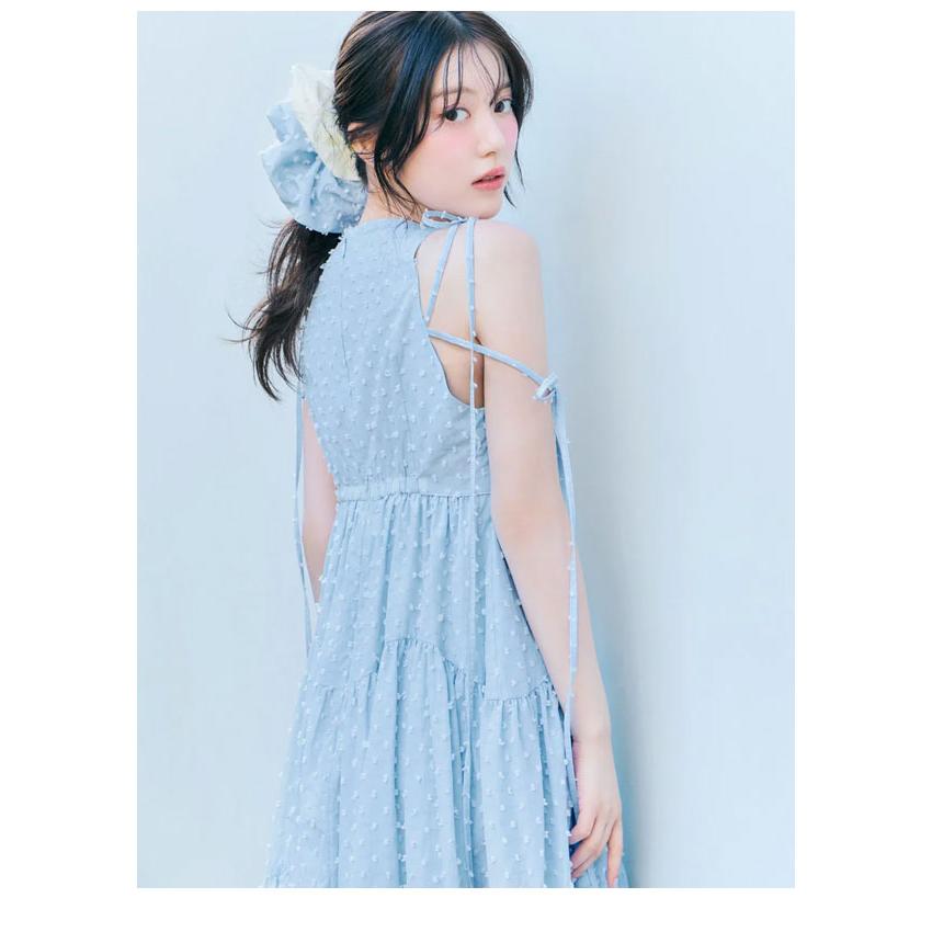 スナイデル SNIDEL ワンピース 26春夏 ドビードットティアードワンピース 5月中旬〜6月上旬予約 マキシ丈 キャミソール swfo262033の画像