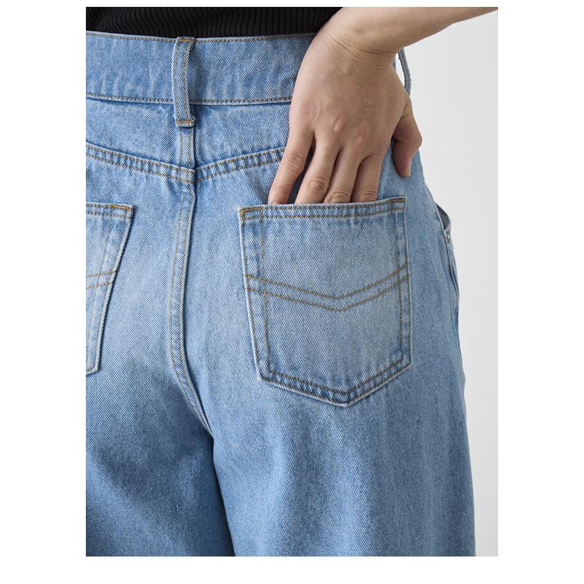 即納】 SALE スナイデル SNIDEL ボトムス 24春夏 タックワイドデニム 