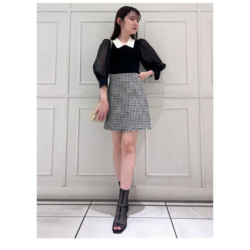 SALE スナイデル SNIDEL ボトムス 24春夏 サマーツイードスカショー  