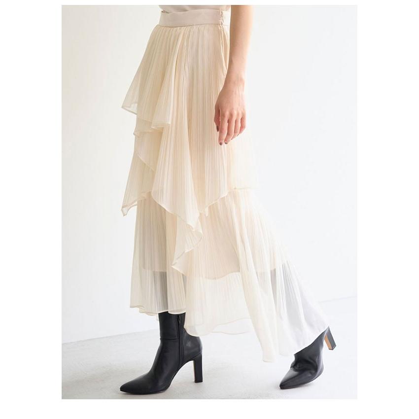 SNIDEL ストレートプリーツティアードスカートSWFS254142 ストレートプリーツティアードスカート(ロングスカート)｜スカート