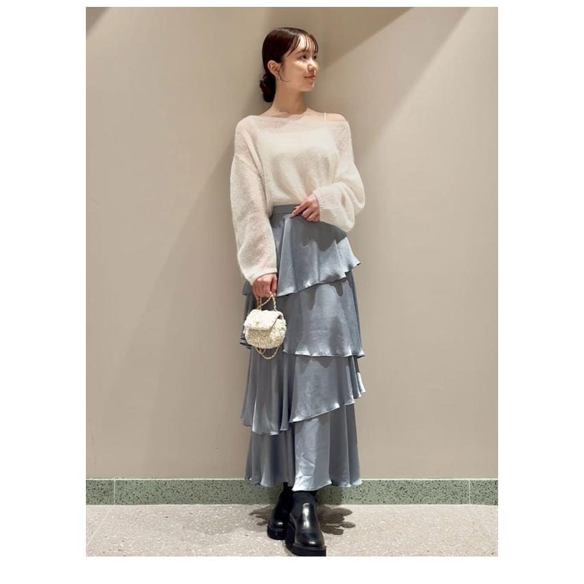 SNIDEL（スナイデル） SALE30%OFF スカート 25秋冬 サテンナロー