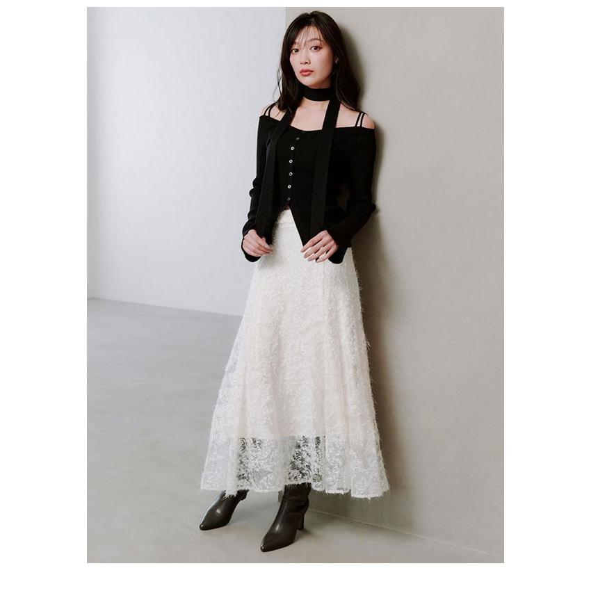 SNIDEL スナイデル ファブリックイレヘムフレアスカート SNIDEL（スナイデル） SALE50%OFF ボトムス 25秋冬 ファブリックイレ